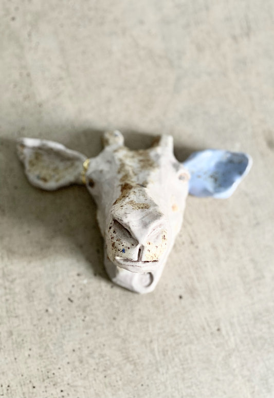 Väggskulptur fårhuvud