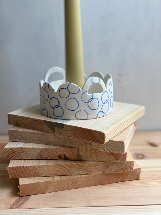 Bubbelljusstake cirklar porslin