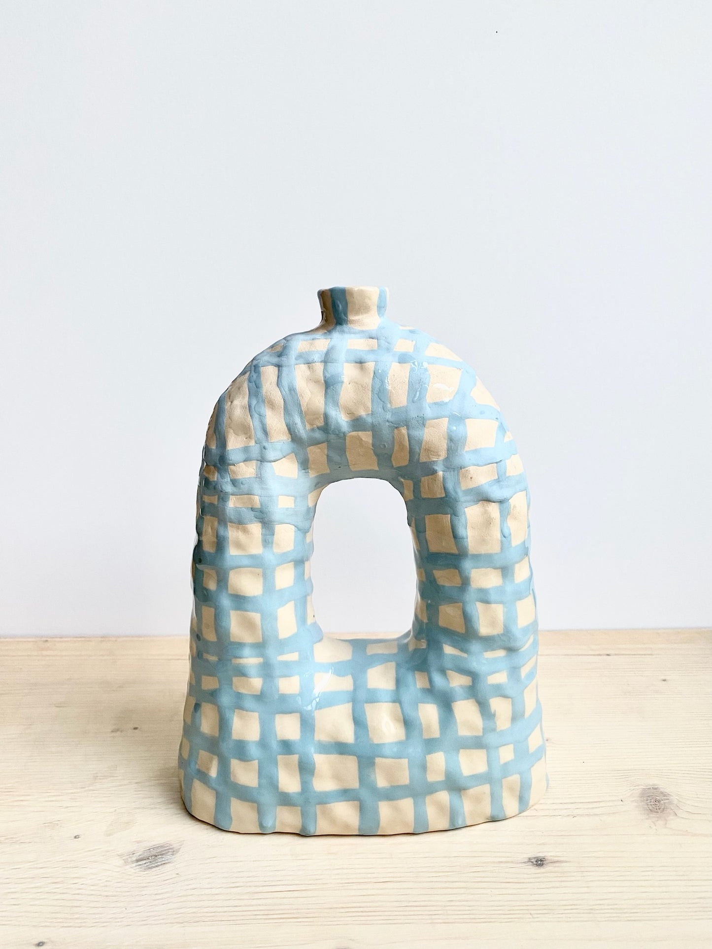 Ljusstake / Vas - Offwhite och ljust turkos