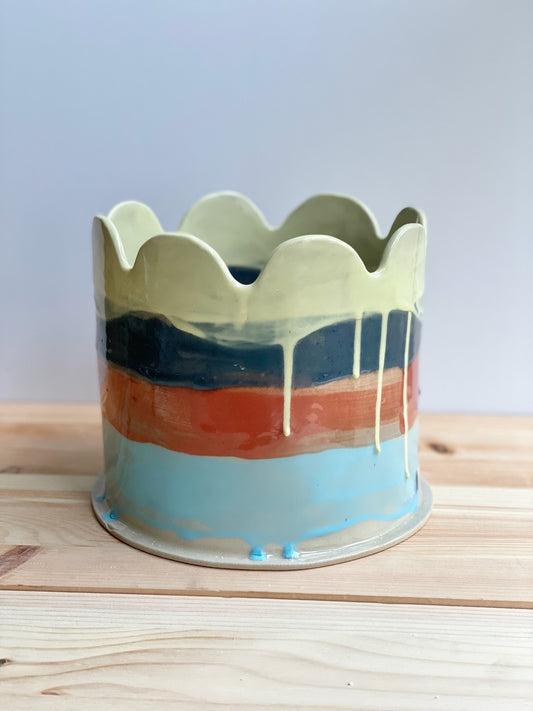 Kruka / vas med breda ränder